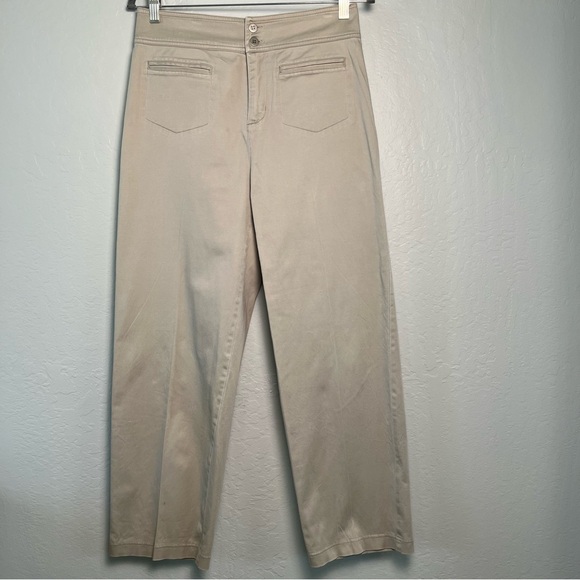 Chico's Pants - Chico's Women's Khaki Cotton Stretch Wide Leg Pants Size 10 Chico's Size 1.5